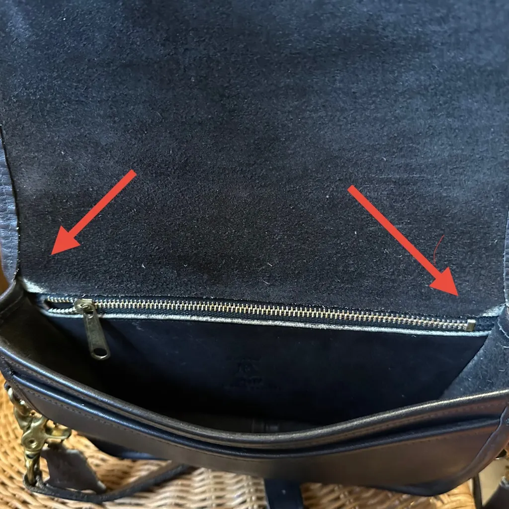 Original Bell VTG Saddle Black Genuine Leather Crossbody Handbag Made In USA - Image 8