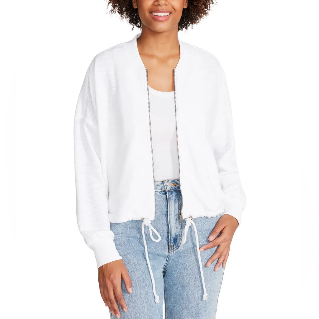 Steve Madden Yves Textured  Ribbed Trim Bomber Jacket - Image 3