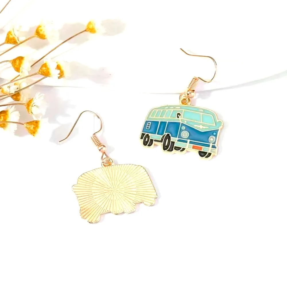 Retro Van Drop Earrings‎ gold plated faux fashion jewelry - Image 5