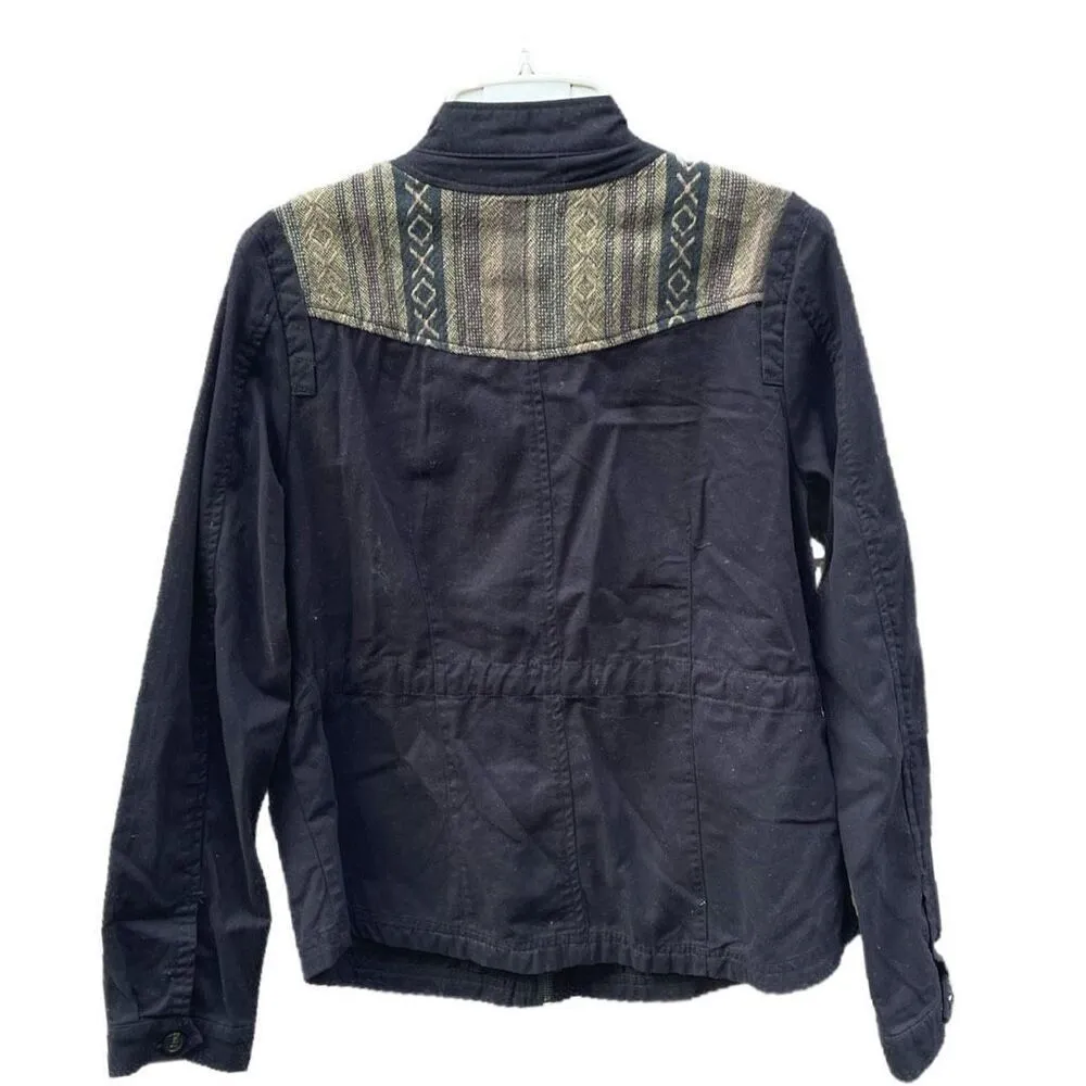 Coffeeshop size M 100% cotton Aztec print drawstring waist jacket. Black Size M - Image 4
