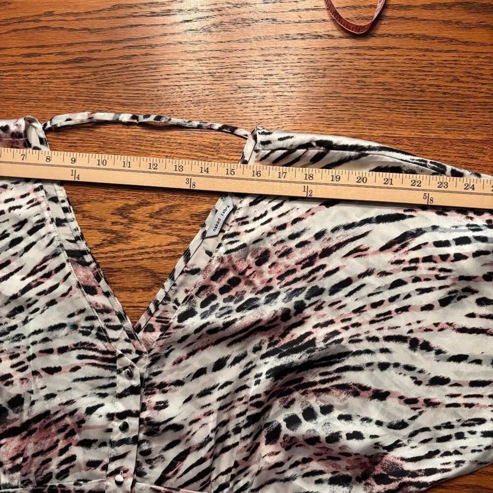 Naked Zebra Cropped Top Zebra Print V Neck Women's - Image 5