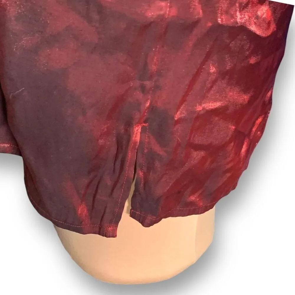 Vintage Caran New York Metallic Maroon Red Button - Image 5