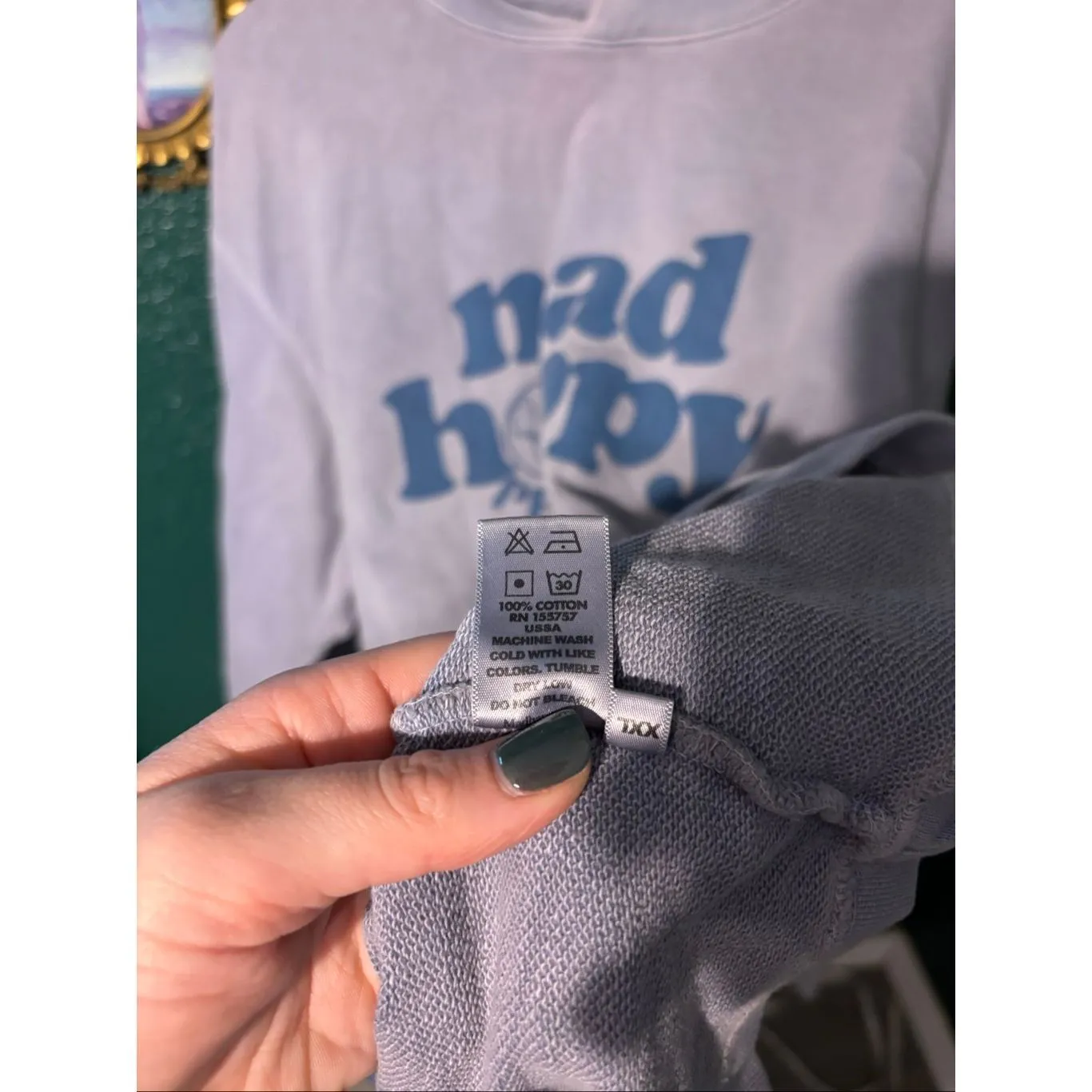 Madhappy Peace Universal Hoodie Steel Blue Oversized Sz XXL - Image 3