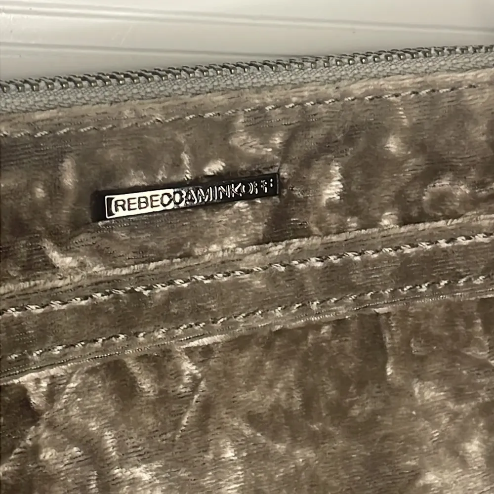 Rebecca Minkoff bag MAC Crushed Velvet Studded Gray Crossbody shoulder purse - Image 3