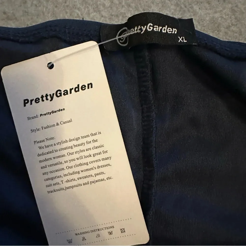 NWT PRETTYGARDEN Off The Shoulder Ruched Bodycon Dress Midi Dress Navy size XL - Image 9