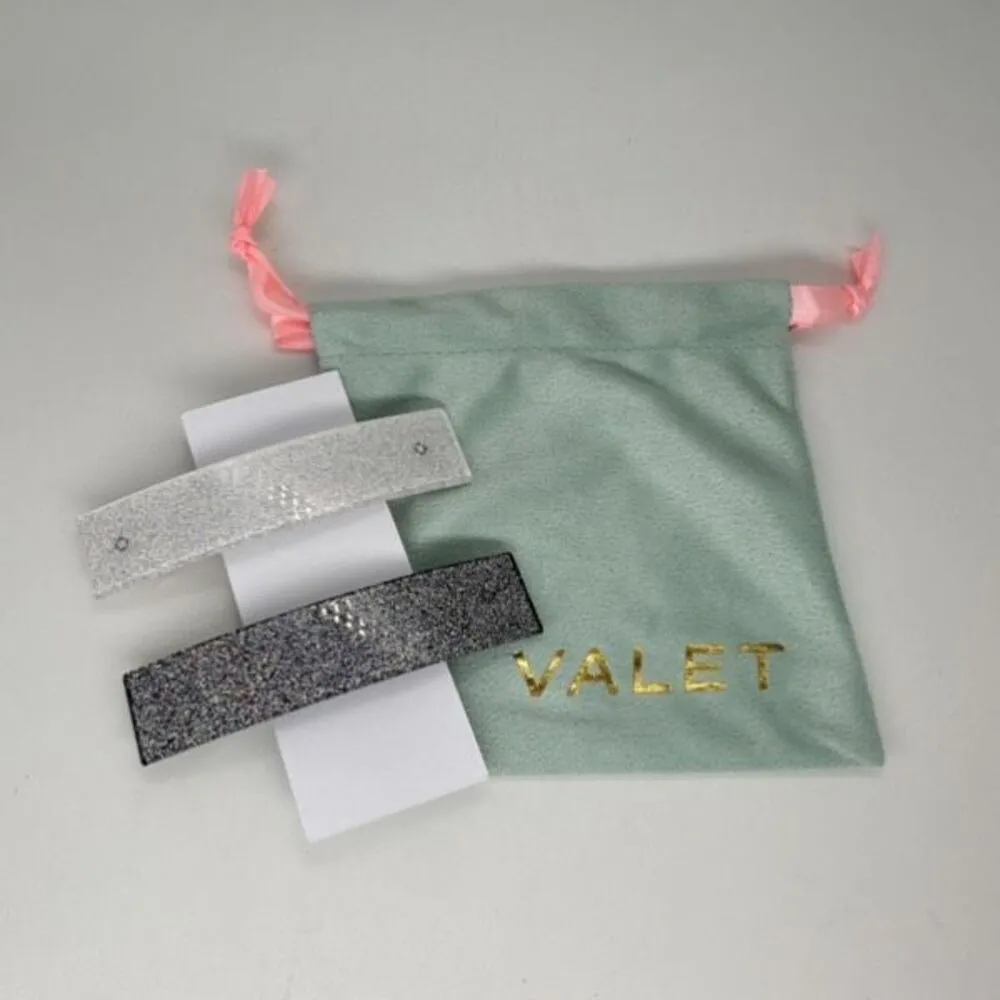 NWT Valet Studio Minnie Clips Silver White glittery ‎ glitter metallic - Image 7