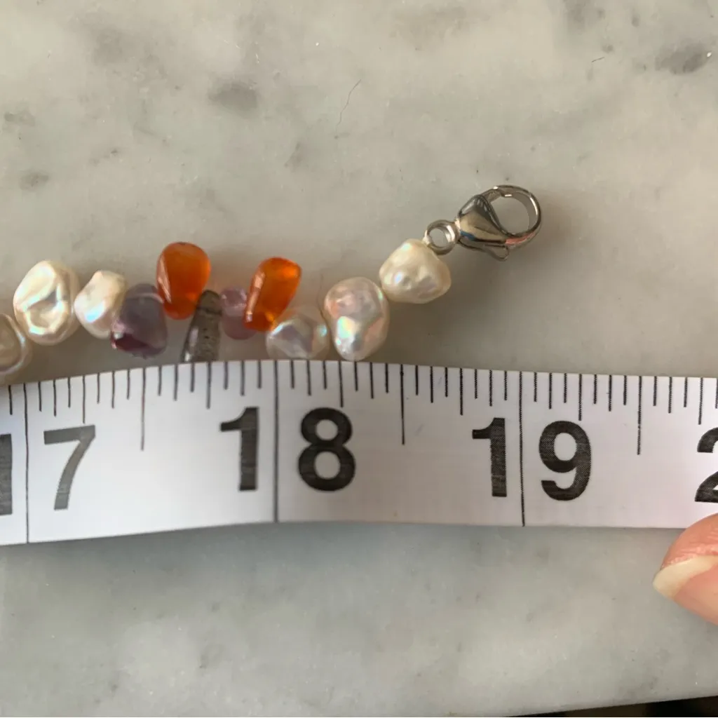 Honora White Petal Keshi Pearl And Gemstone Necklace And Bracelet Set Amethyst Red - Image 8