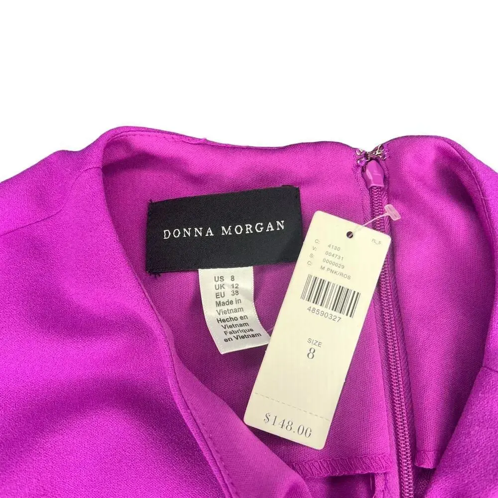 NWT Anthropologie Donna Morgan Women's 8 Pink Bell Sleeve‎ Sheath Dress - Image 5