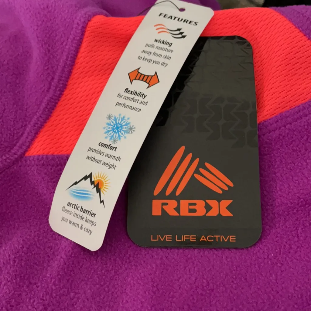 NWT RBX Color Block Light Weight Active Jacket Purple Size M - Image 5