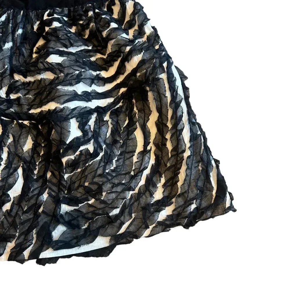 Thread Social Black White Strapless Dress Belted Flattering Cotton Size 12 - Image 4