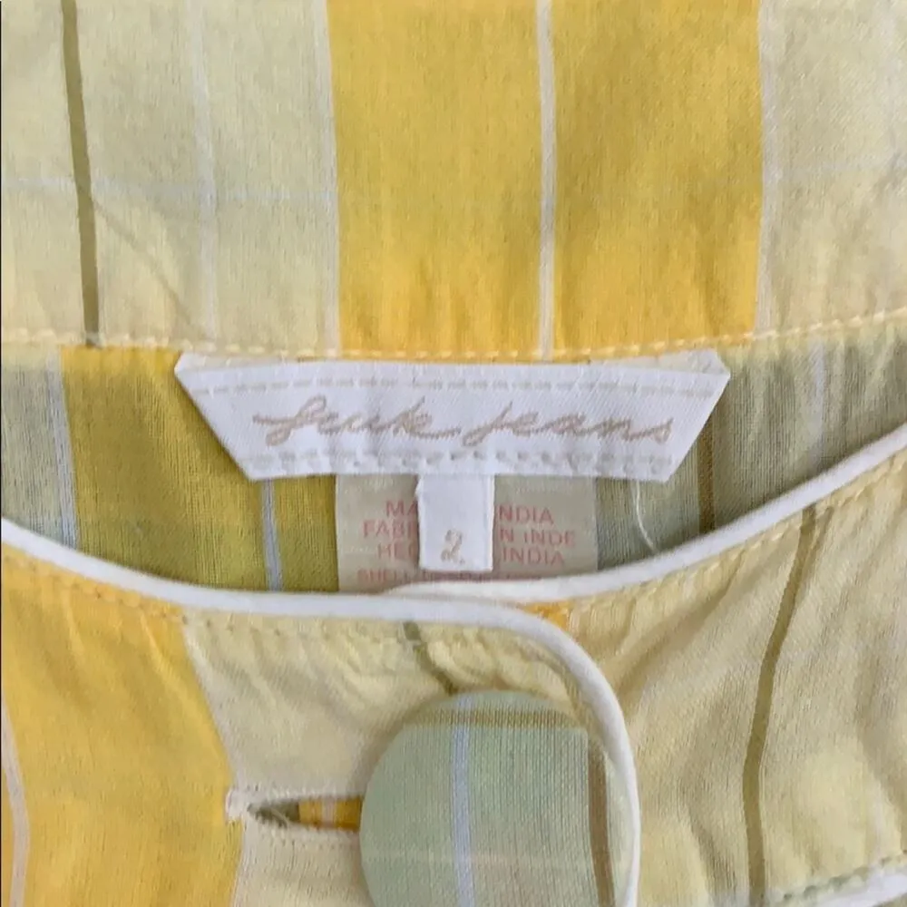 Fcuk jeans yellow plaid pullover top Size 2 - Image 2