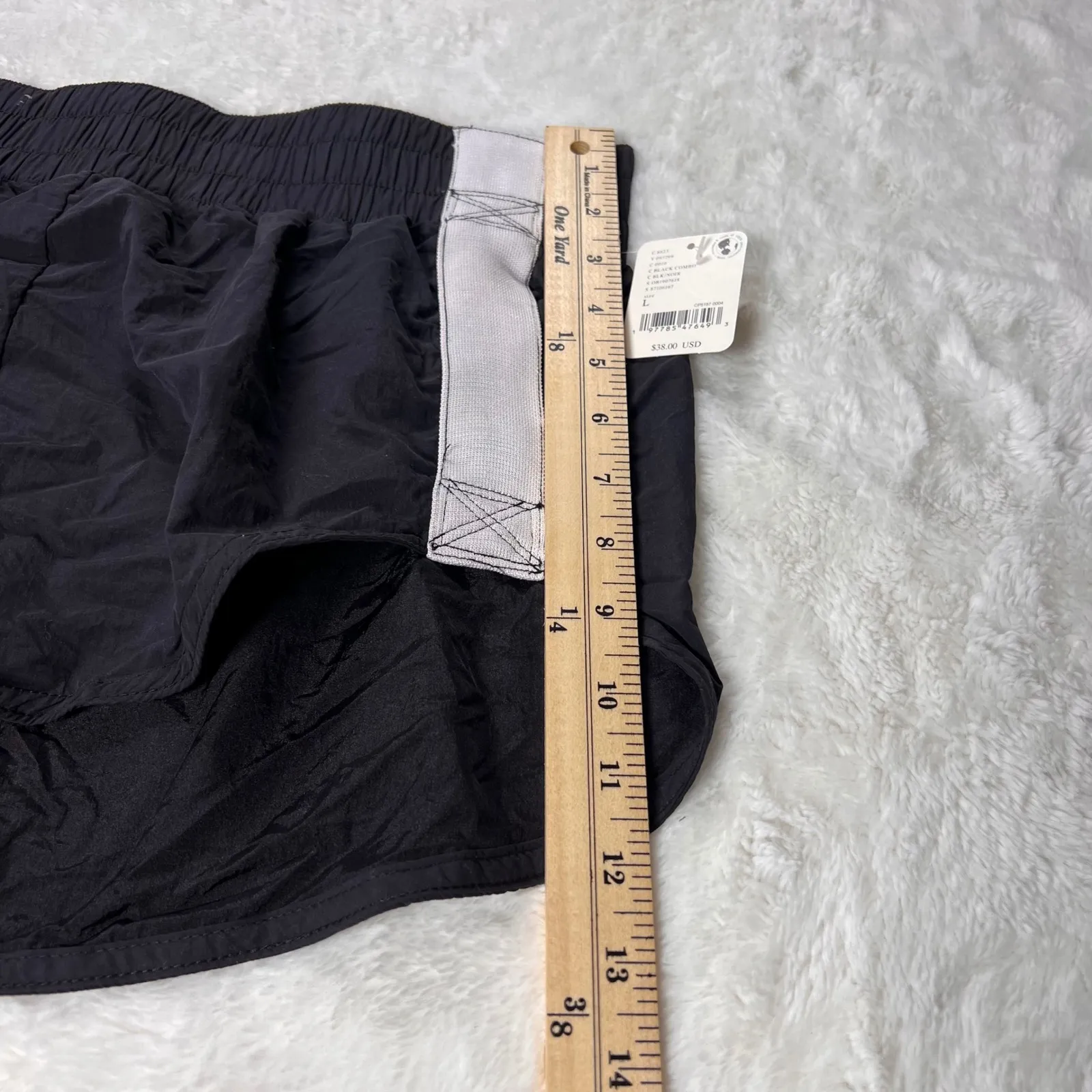 Free People Combo Black Athletic Running Shorts Size Large Elastic Waist NWT - Image 7
