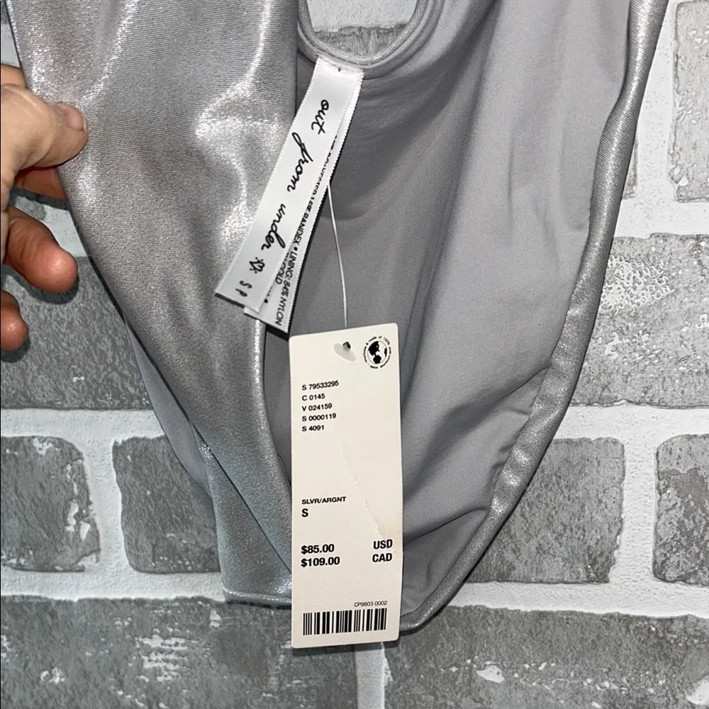 Urban Outfitters Out From Marina Under Silver One Piece Swimsuit Size Small NWT - Image 7