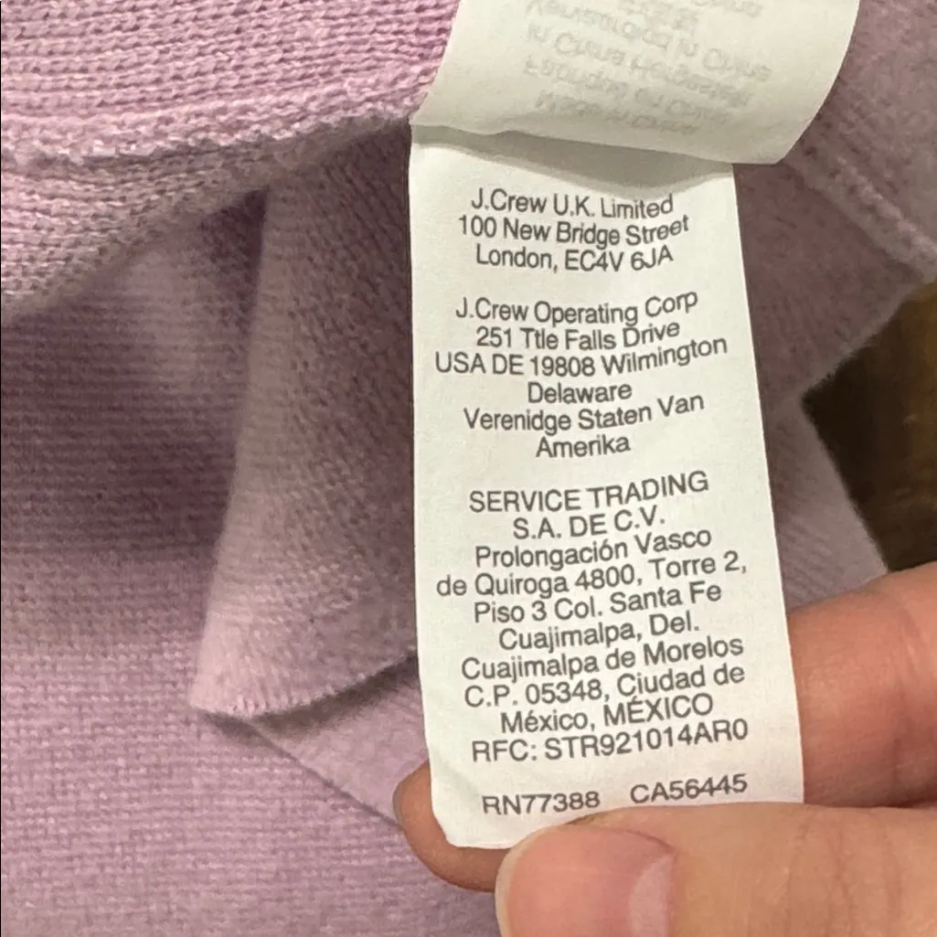 J Crew 365 longline sweater jacket in lilac hue cotton merino wool blend size XS - Image 10