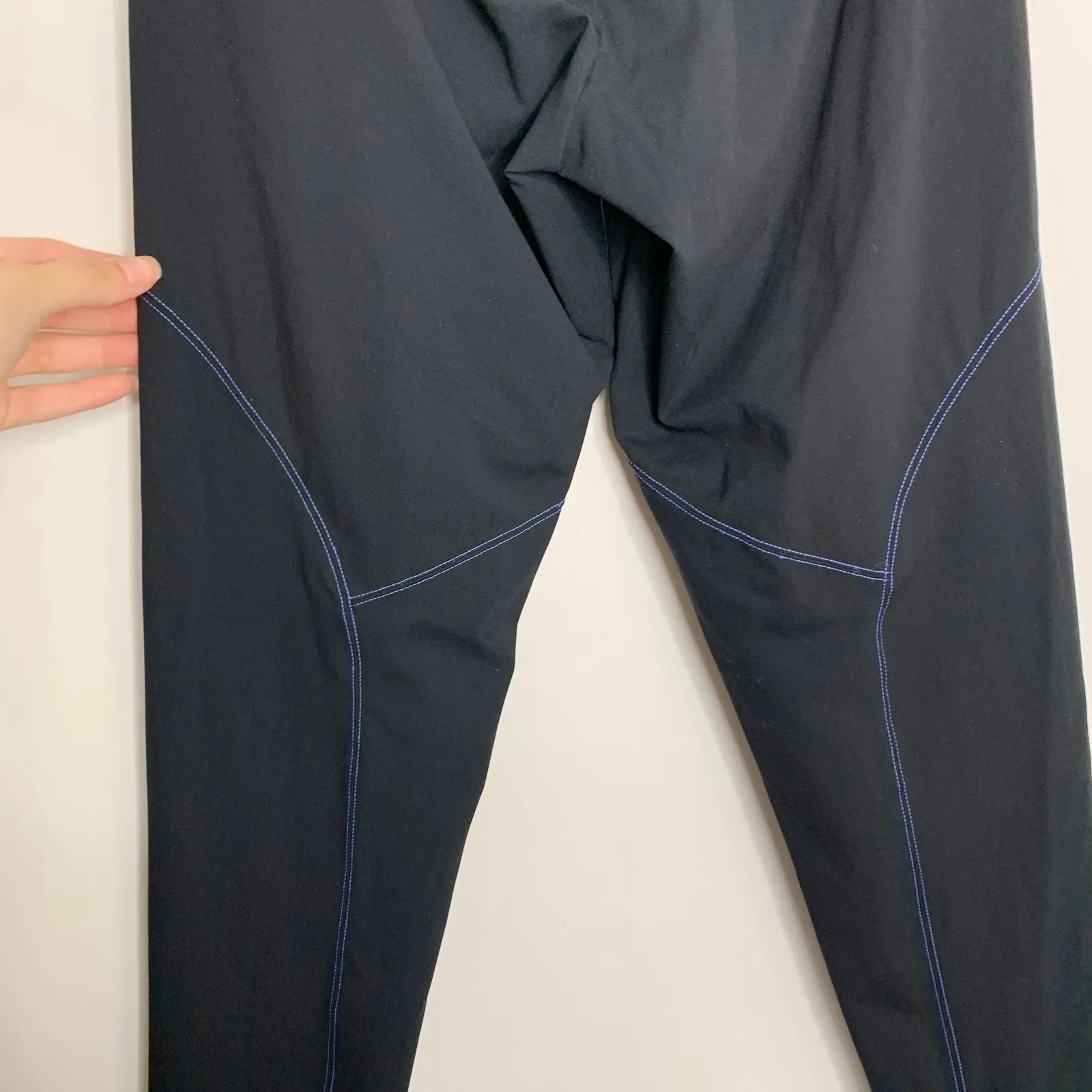 Wolford Tori High Rise Black Leggings Womens XS Blue Athletic - Image 6