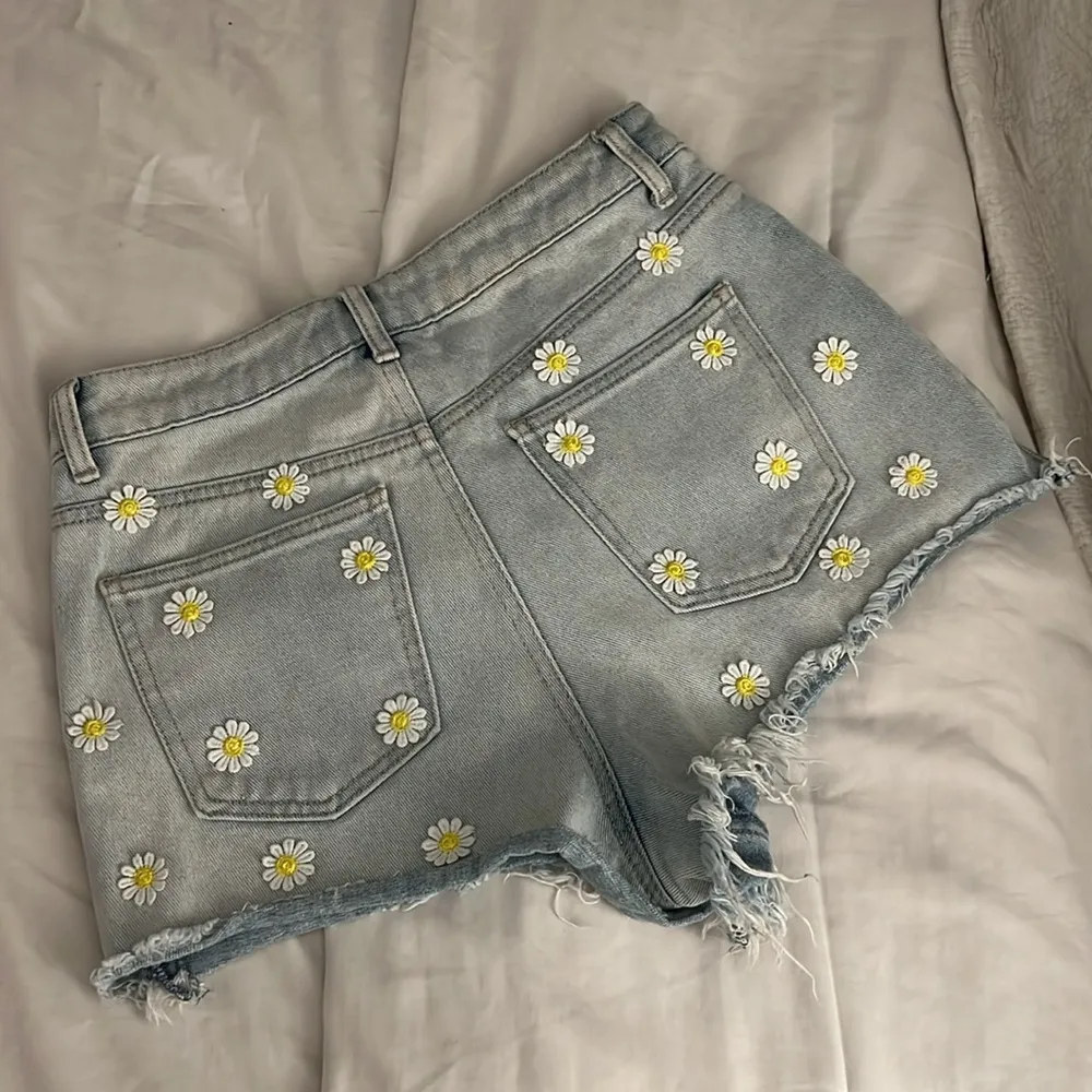 Forever 21 Blue Jean Shorts with Smiley Face Design - Image 4
