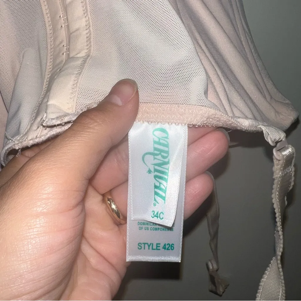 NWT Carnival Invisible Torselette in Nude Size 34C Style 426 Detachable Straps Tan - Image 9