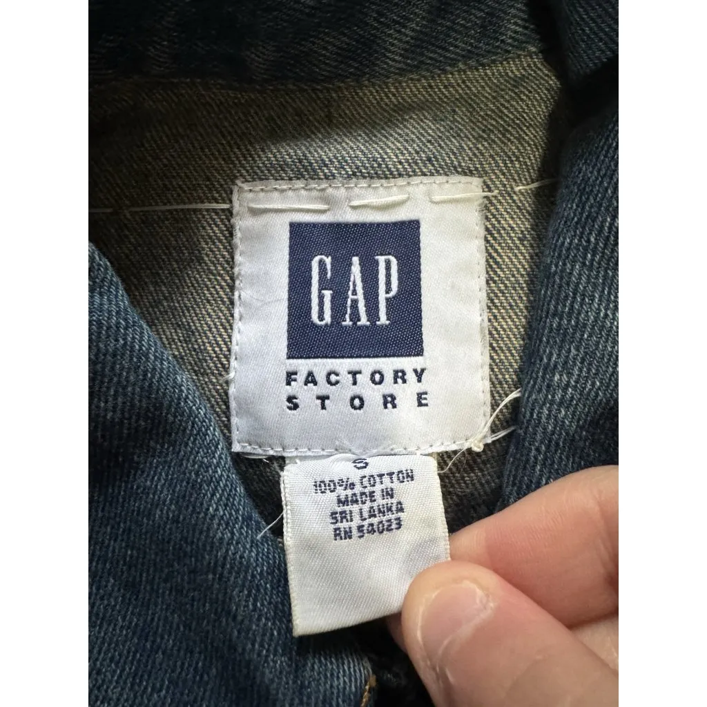 Gap Factory Store Women SZ Small Jean Denim‎ Jacket Animal Crossing Patches READ - Image 3