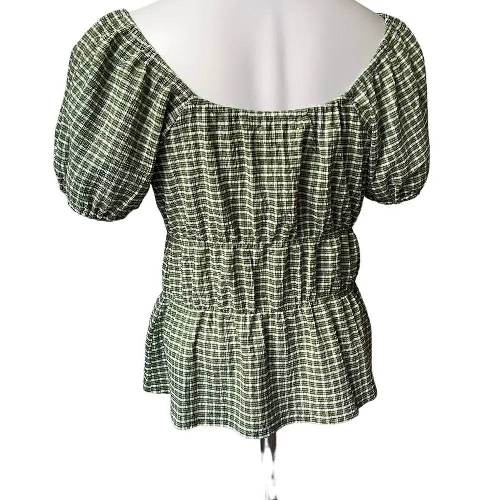 NWT, Madewell Tiered Peplum stretchy in Sweet Basil, Sz L - Image 9