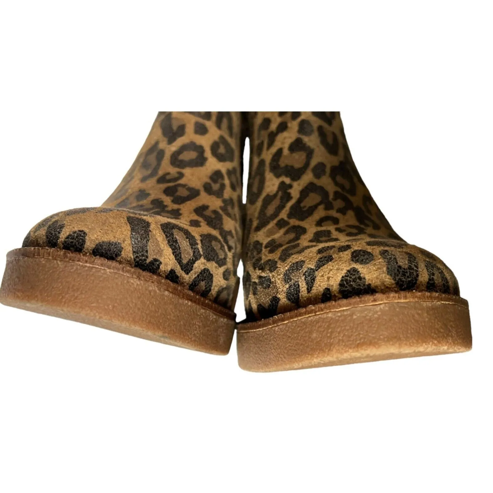 Lucky Brand Ressy Ankle Booties Womens 6M Tan Black Leather Animal Print Boots - Image 10