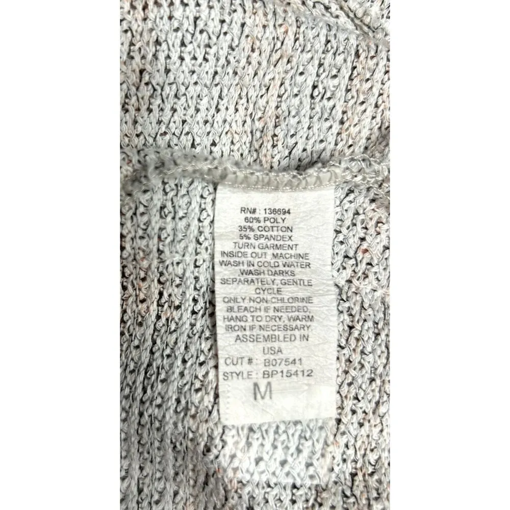 Blu Planet Gray Tribal Knit Top Southwestern Aztec Boho Festival Shirt Sz Medium - Image 7