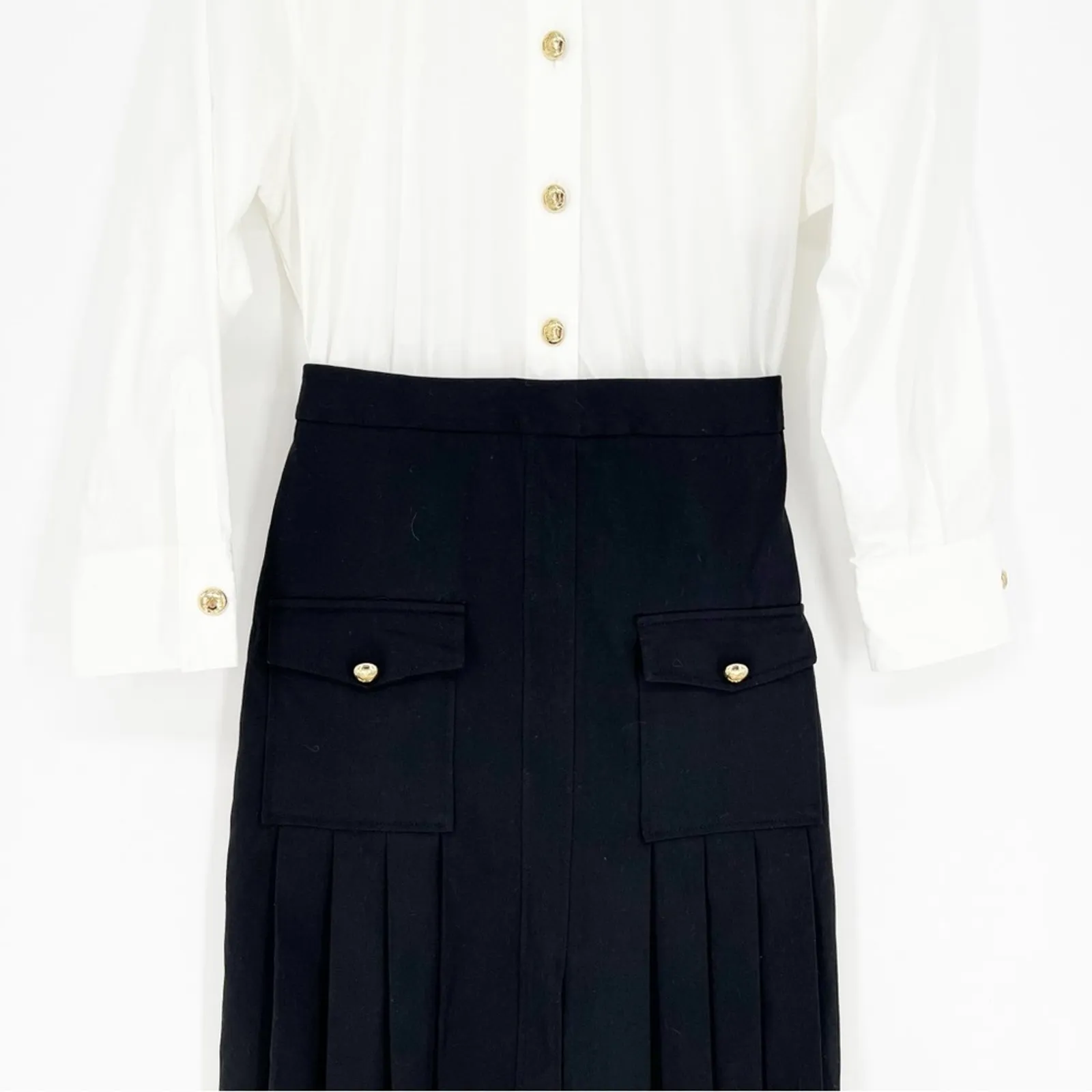 NEW ZARA Contrast Button Midi‎ Dress XS - Image 6
