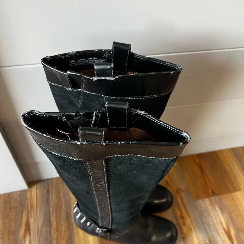 Naturalizer Women's Glassy Tall Leather Suede Heeled Boot Size 7.5 #B1815A - Image 2