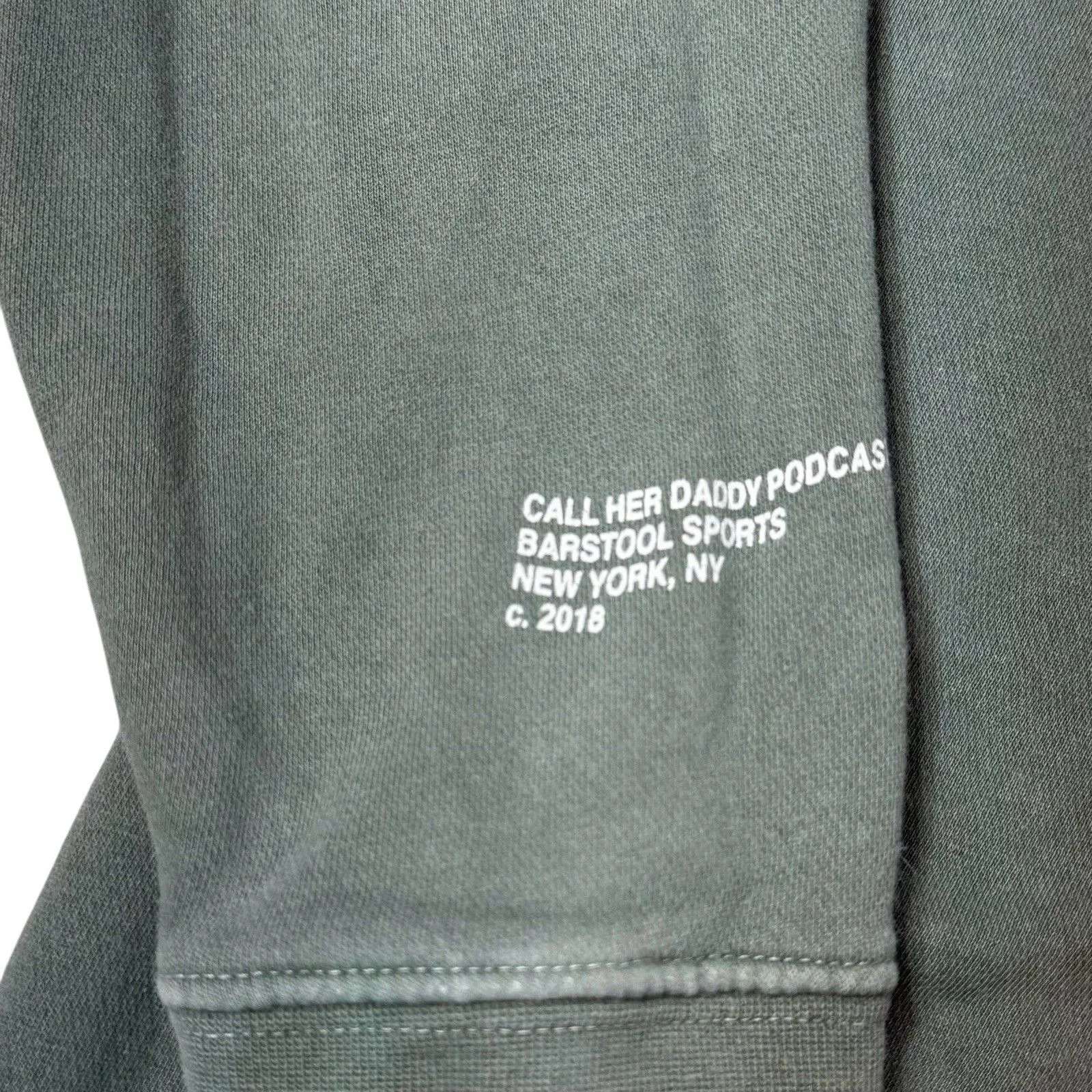 Barstool Call Her Daddy Womens XL Unwell Hoodie Distressed Green Sweatshirt - Image 4