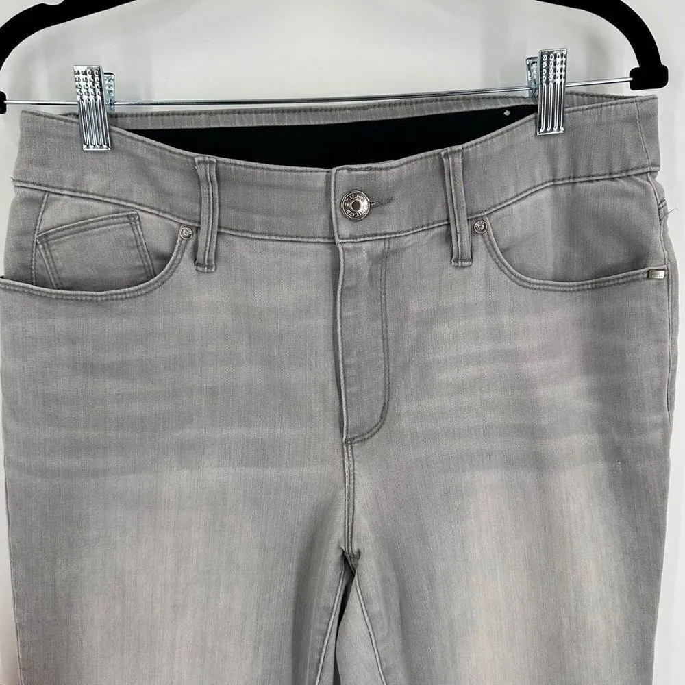 Chico's Women's Mid-Rise Stretch Skinny Jeans Light Gray Granite Wash Size 6‎ - Image 4