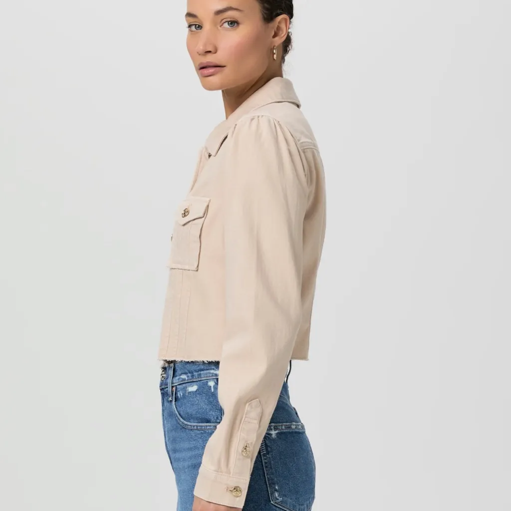 Paige - Cropped Pacey Denim Jacket - Image 4