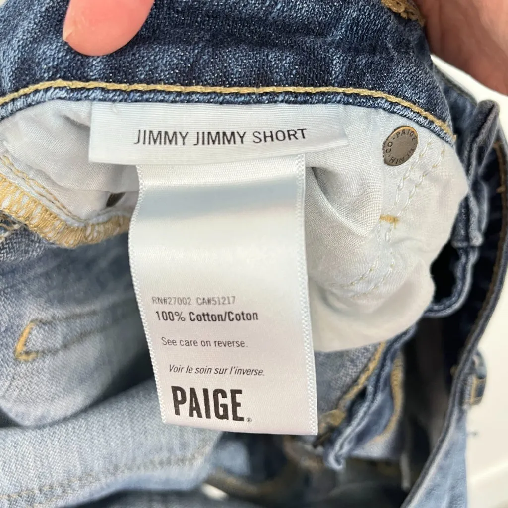 Paige Size 27 Blue Jimmy Jimmy Distressed Denim Cutoffs Jean Shorts - Image 7