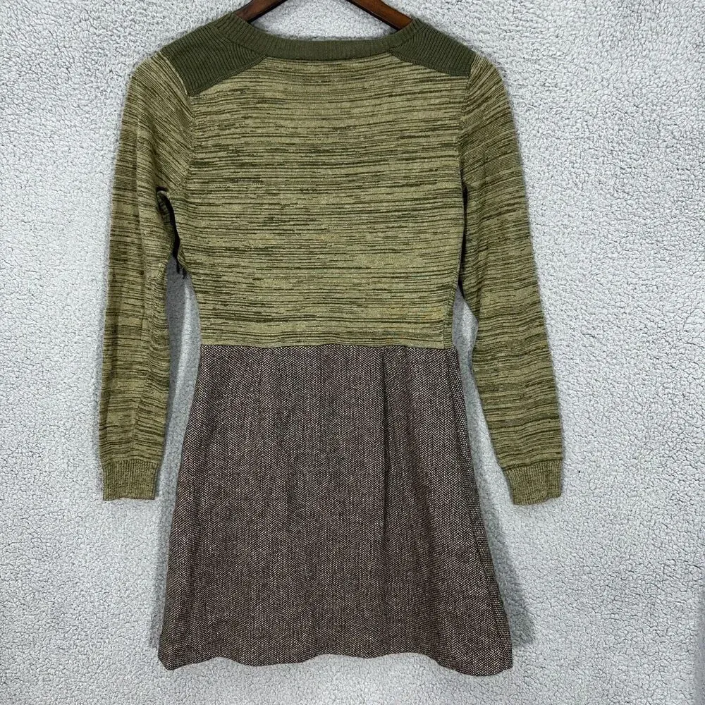 Charlotte Ronson A Line‎ Tweed Dress Womens Small Green Dark Academia Earthy - Image 9