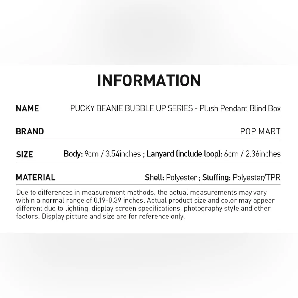 Pop Mart Pucky Beanie Bubble Up Crying Bubble Plush Pendant Toy Keychain Yellow - Image 5