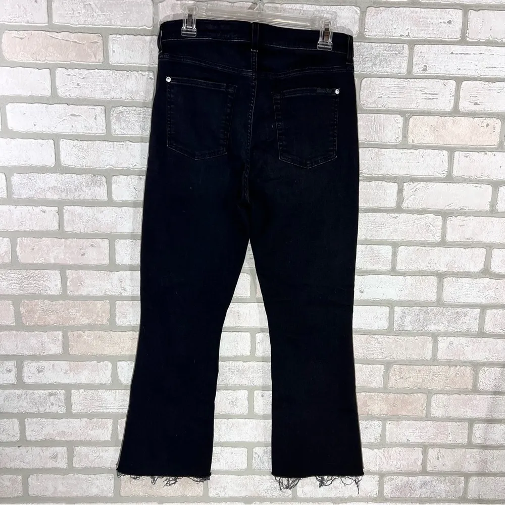 7 For All Mankind High Waist Slim Kick Raw Hem Jeans in Nice Ash Size 30 - Image 9