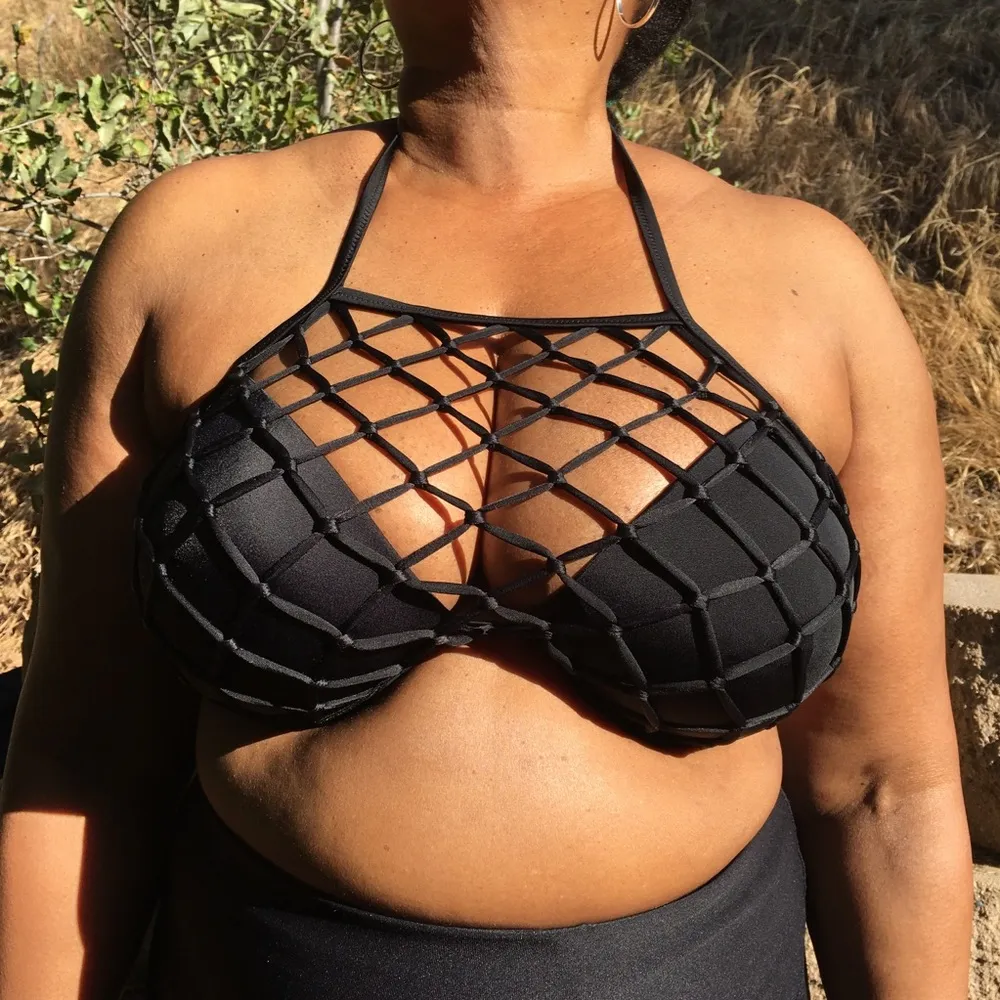 Black bikini top, halter neck bikini top - Image 3