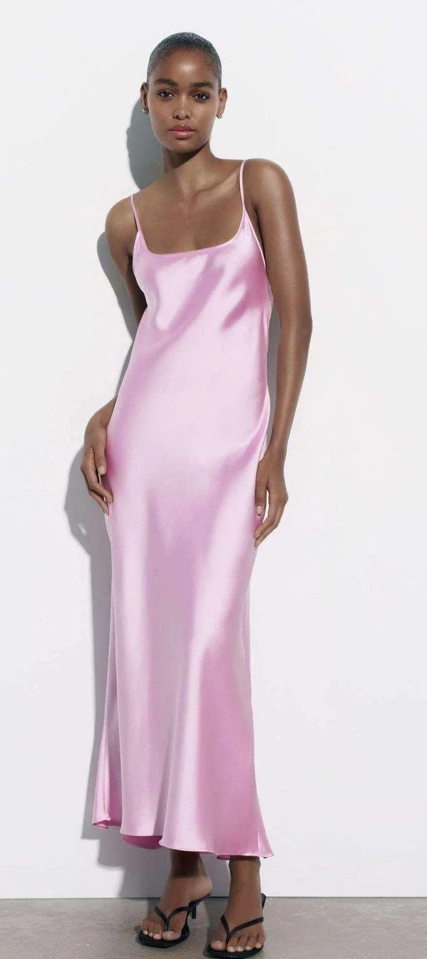 midi dress satin effect slip maxi wedding party coctail - Image 6