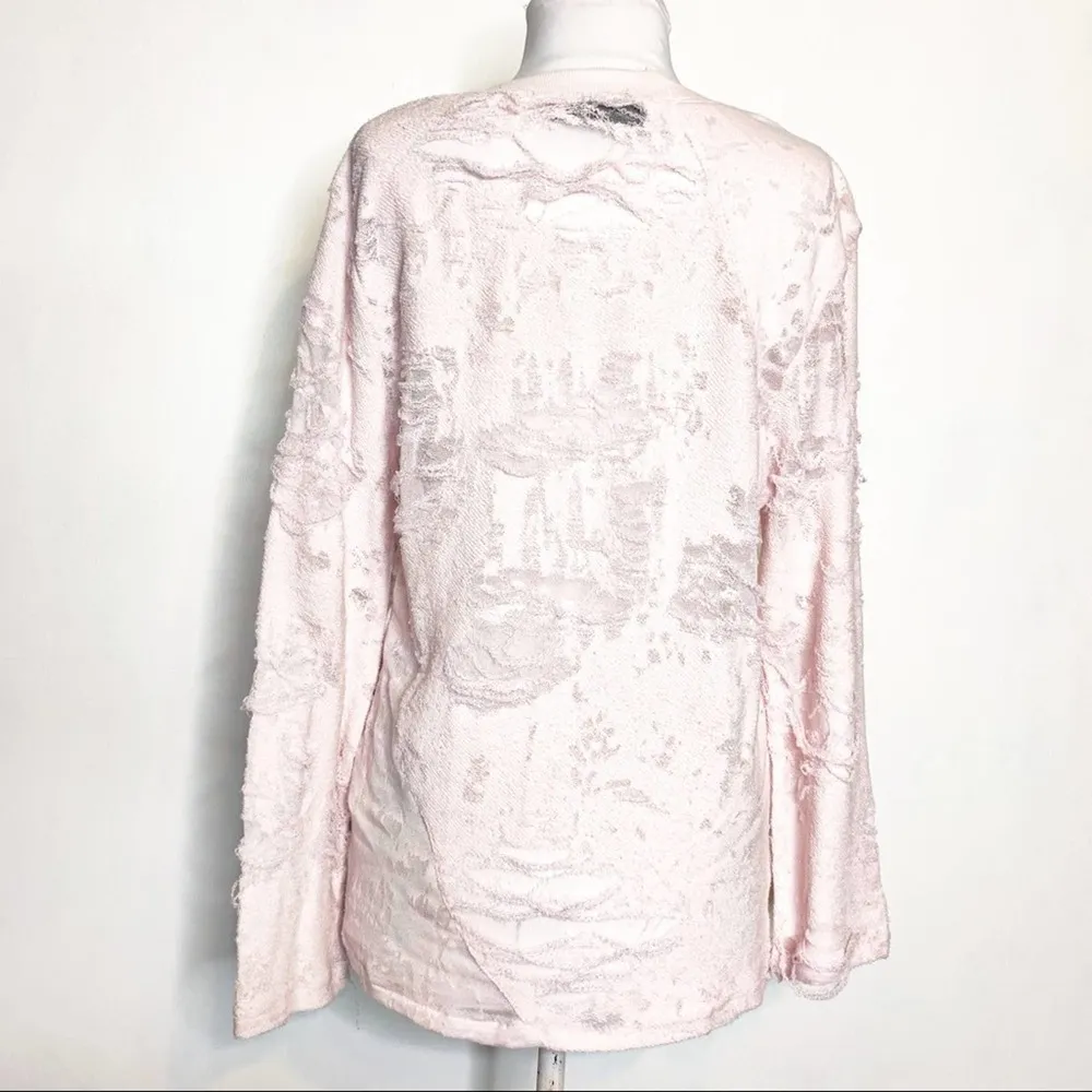 IRO Jeans Anile destroyed sweatshirt sweater sz XS pink - Image 5