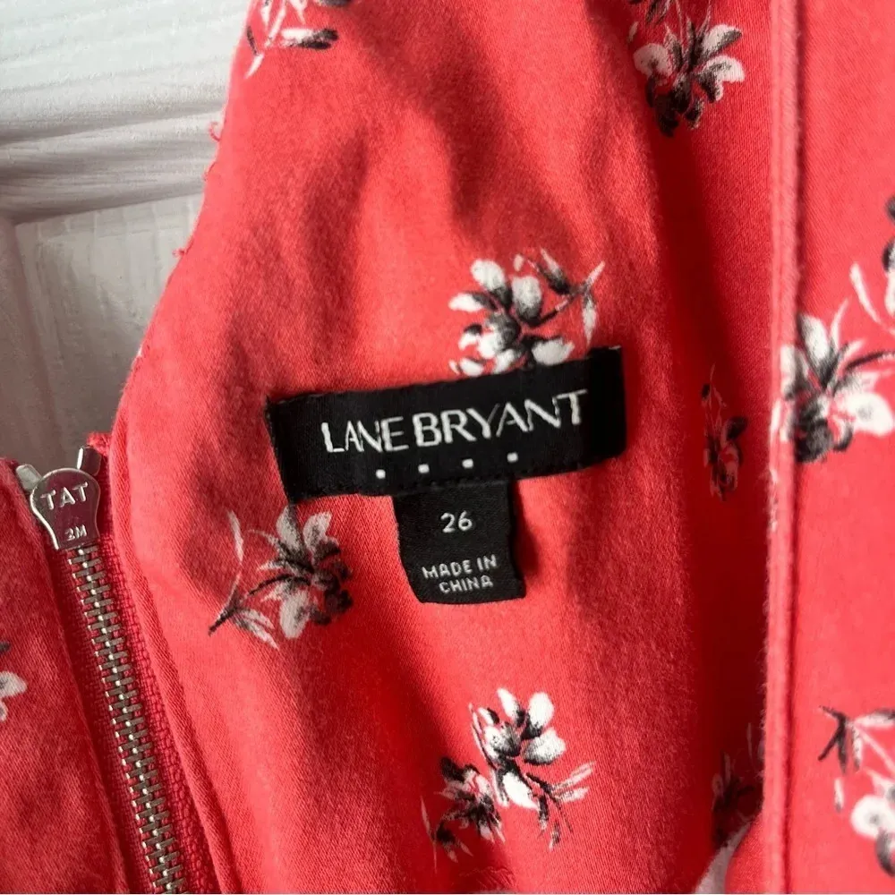 Lane Bryant Orange Floral Tank Dress Plus Size 26 - Image 3