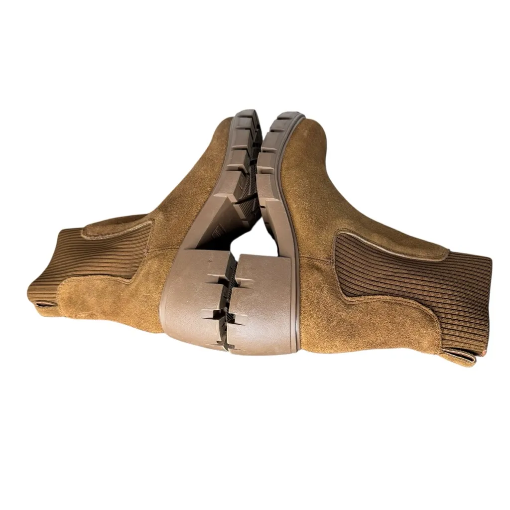 Steve Madden Hayle Chestnut Suede Slip-On Platform Chelsea Boots 8 - Image 6