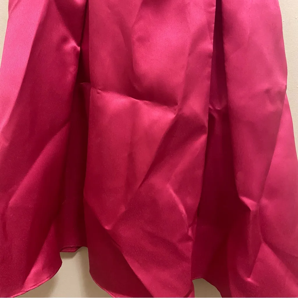 Jump Apparel Womens Strapless Mini Formal Dress Size 3 4 Bust 32” Hot Pink Flare - Image 3