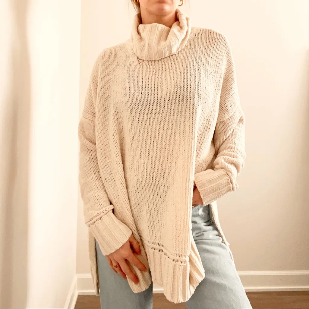 Aerie Cream Cowl Neck Sweater - Image 2