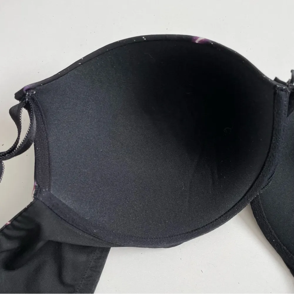 Torrid Curve Bra Underwire Padded Lace Galaxy Stars Cosmic Goth Black Purple 44C - Image 9