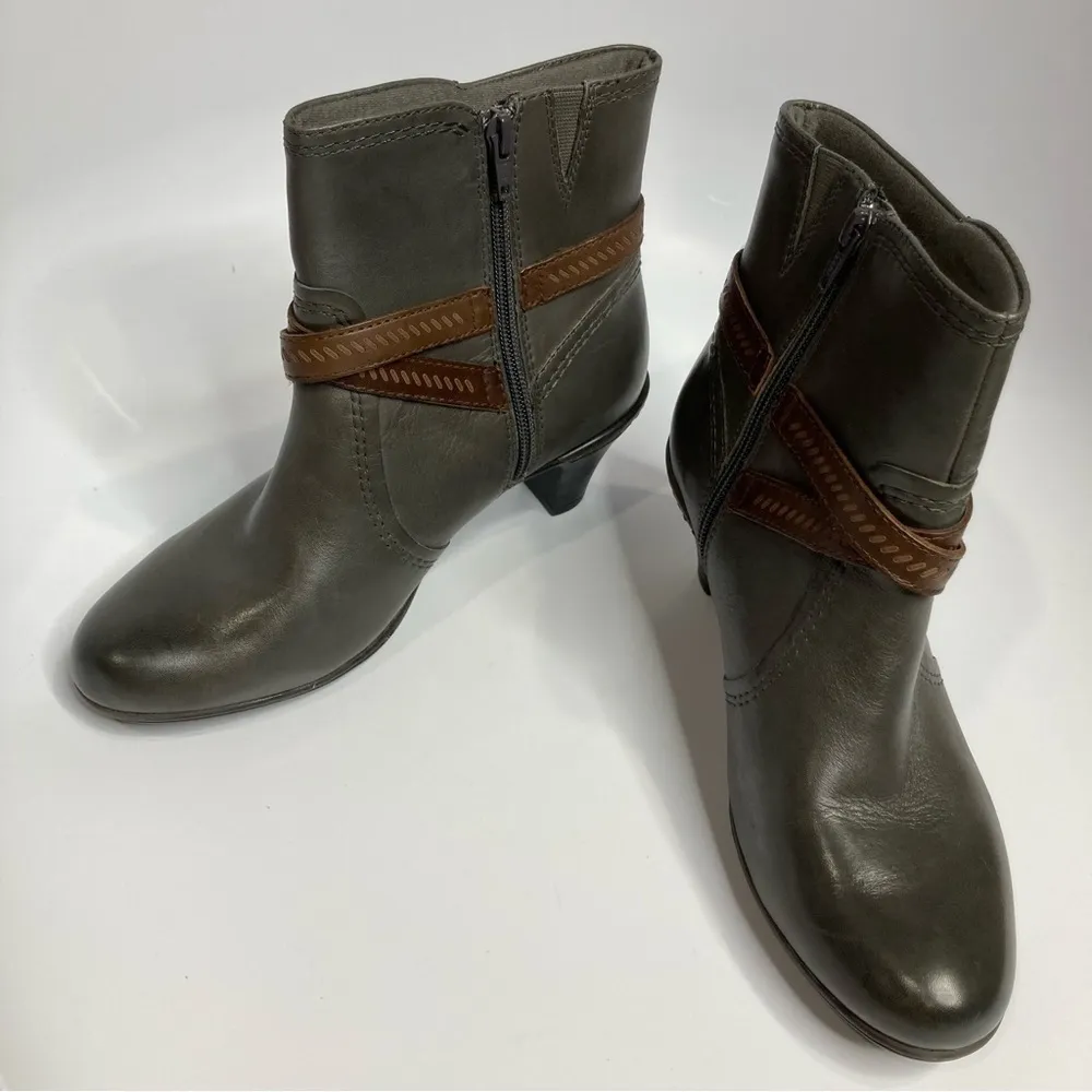Rockport Cobb Hill‎ leather heeled boots size 8 Gray - Image 4