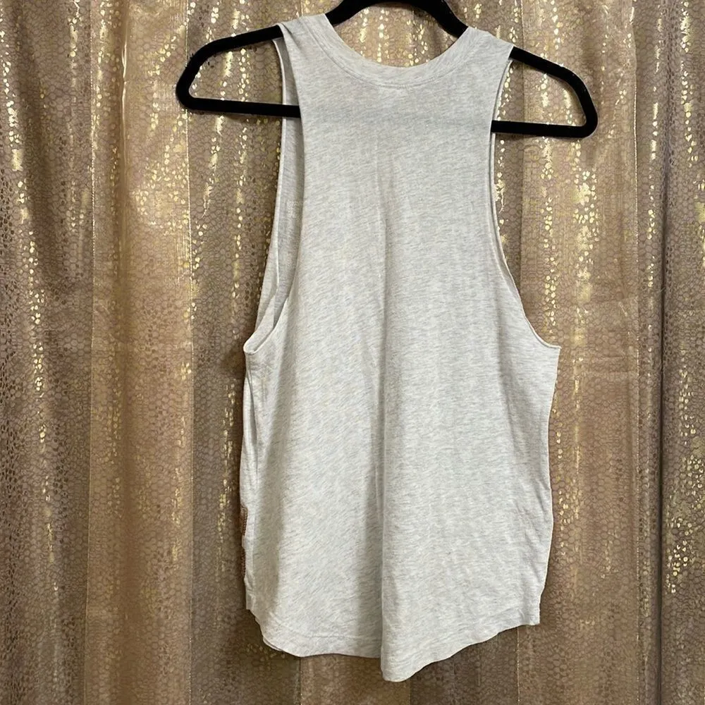 VS PINK light gray tanktop, matte rosegold sequin bling, XS - Image 4