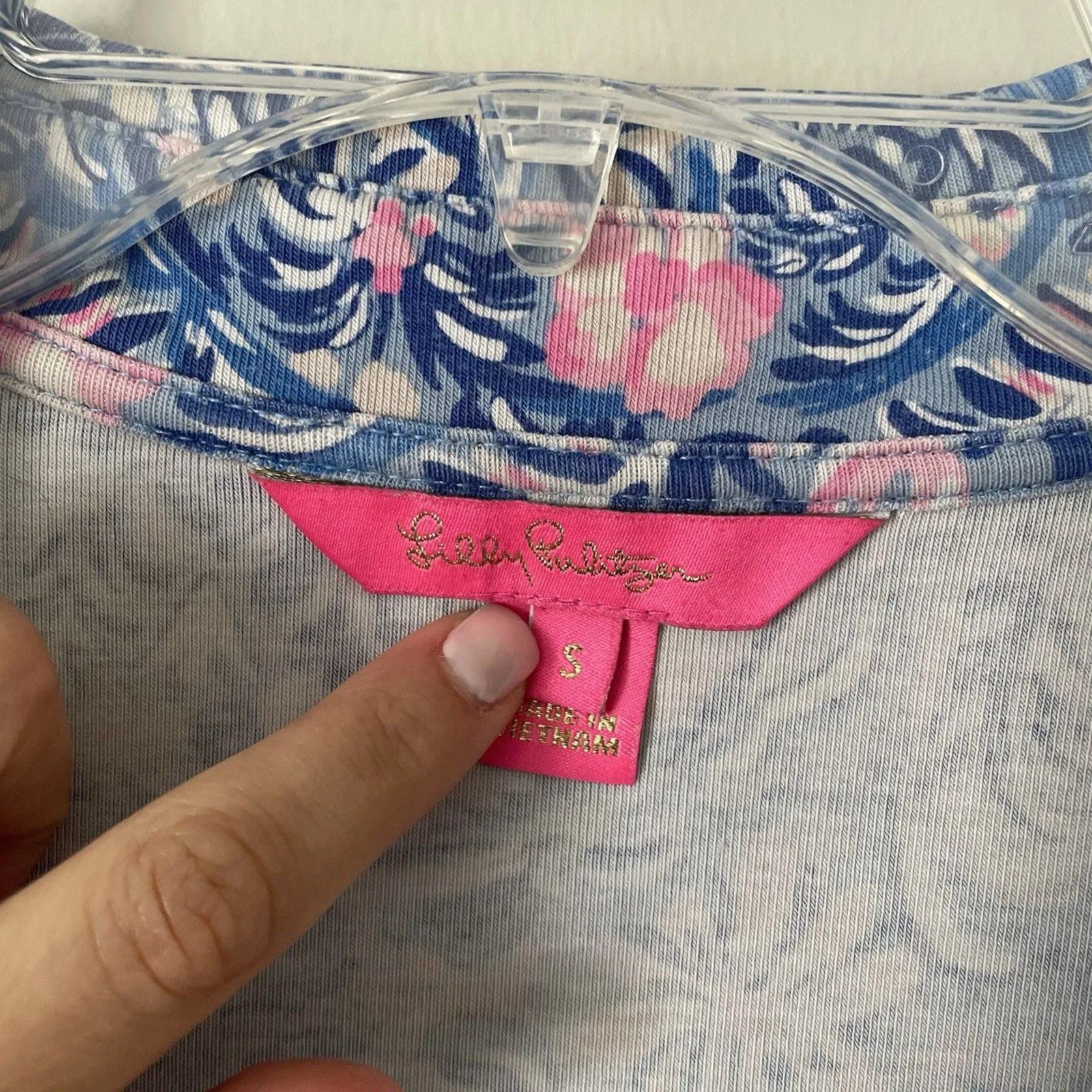 Lilly Pulitzer Size S Reema 3/4 Sleeve Blue Printed Polo Dress Knee Length - Image 3