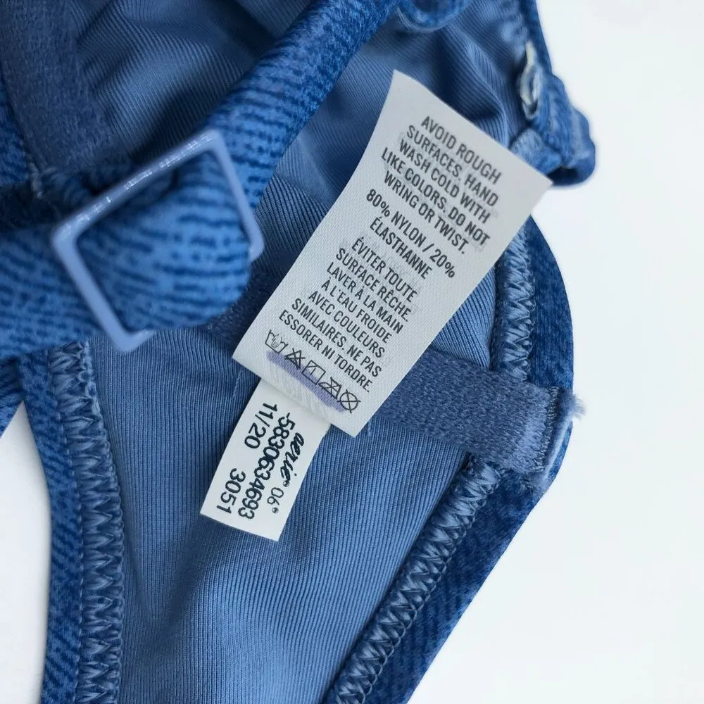 Aerie Bra Unlined Underwire Denim Look Blue 32A - Image 4
