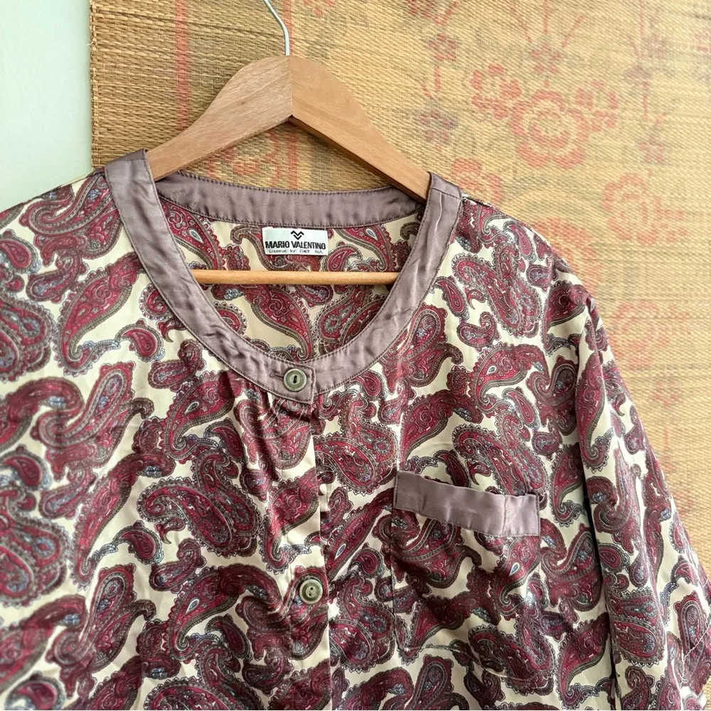 Mario Valentino Satin Paisley Top - Image 2