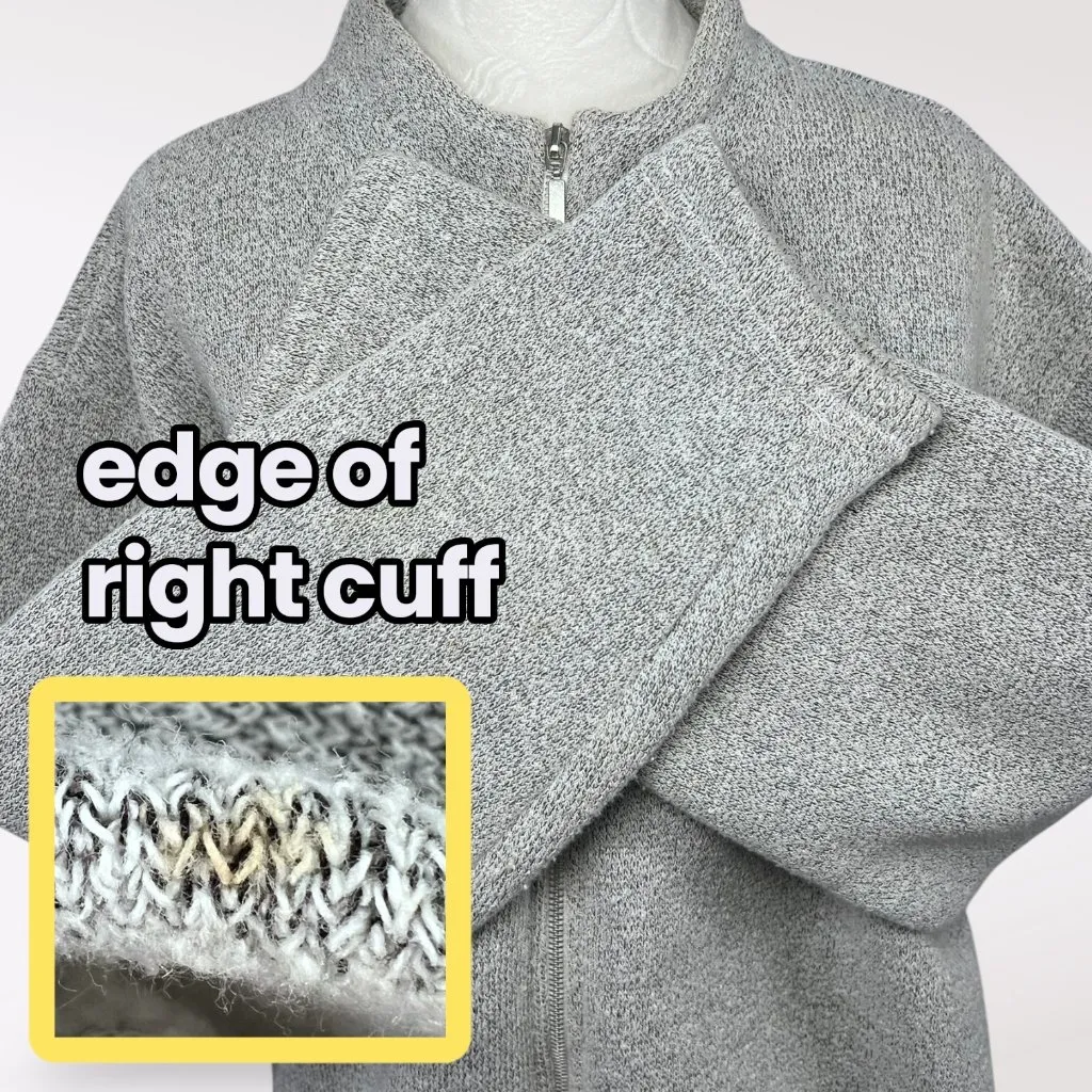 Vintage Full Zip Fleece Jacket Made in USA Gray Maine Moose Embroidery Size Lg - Image 8