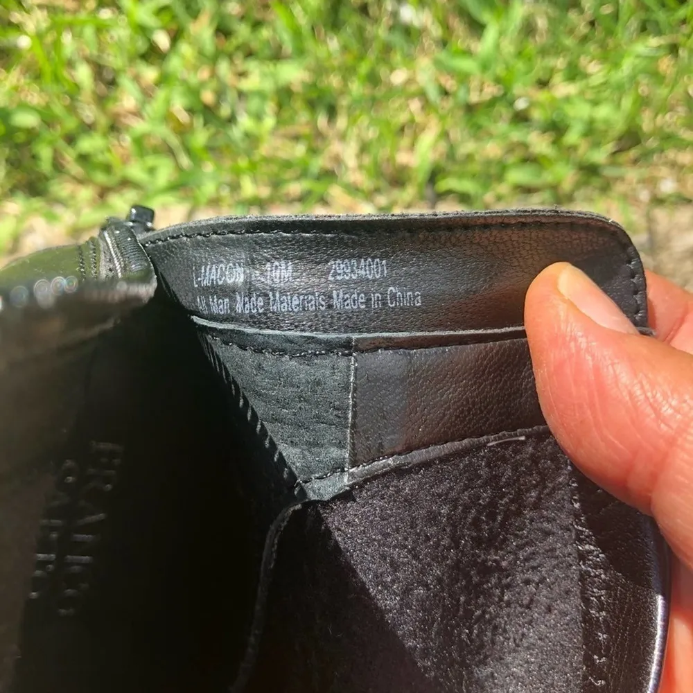 Franco Sarto Ankle Boot Bootie Black Size 10 Zipper Block heel Workwear hipster - Image 7