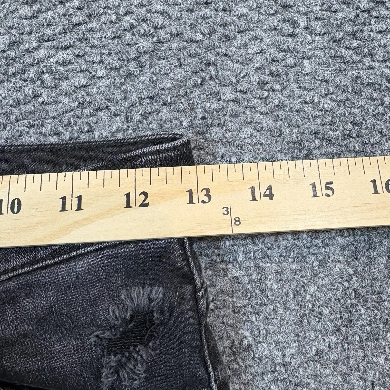 Risen Jeans Womens 1/25 Black Charcoal Skinny High Rise Distressed - Image 8